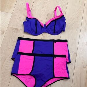 Freya Vibrant Pink and Purple Swimwear